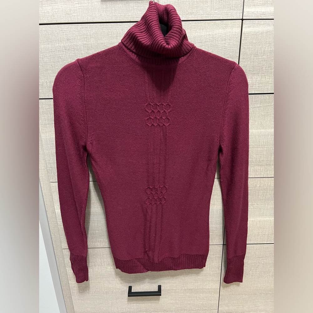 Tracy Reese Merino Wool Fine Knit Sweater with Cable Woven Detail. Small.